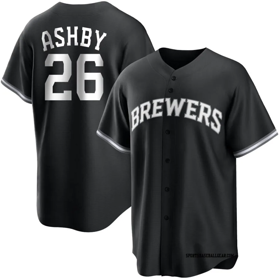 Aaron Ashby Men's Milwaukee Brewers Black/White Replica Jersey