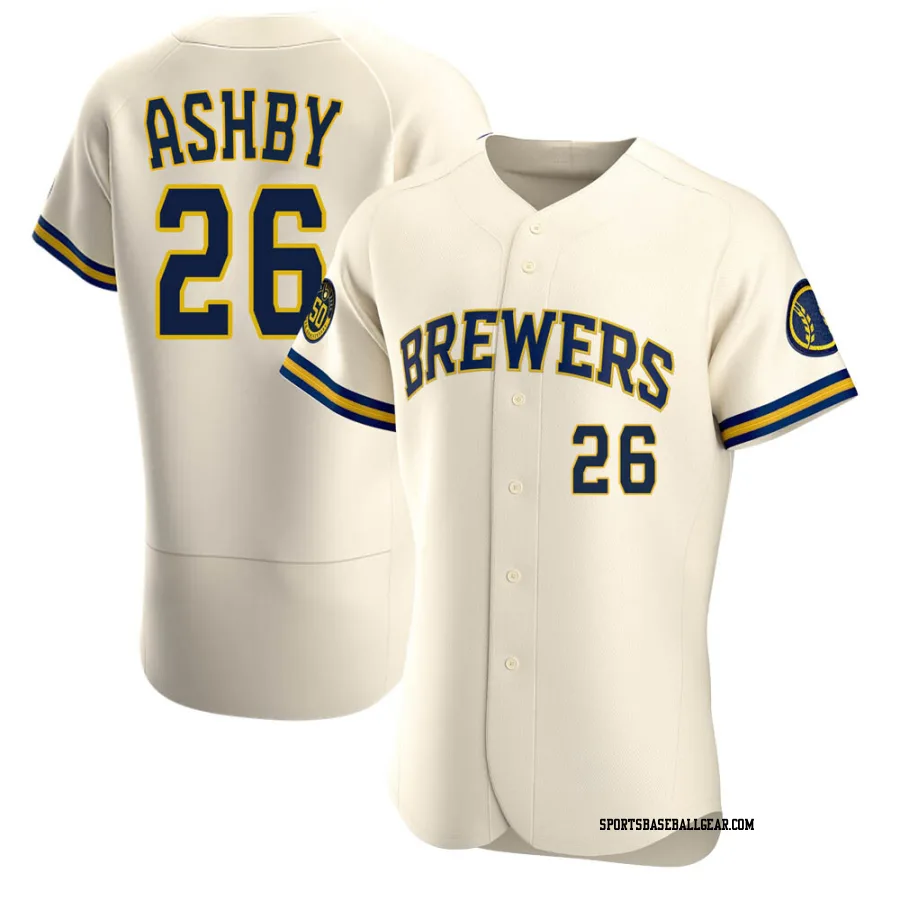 Aaron Ashby Men's Milwaukee Brewers Cream Authentic Home Jersey