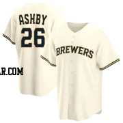 Aaron Ashby Men's Milwaukee Brewers Cream Replica Home Jersey