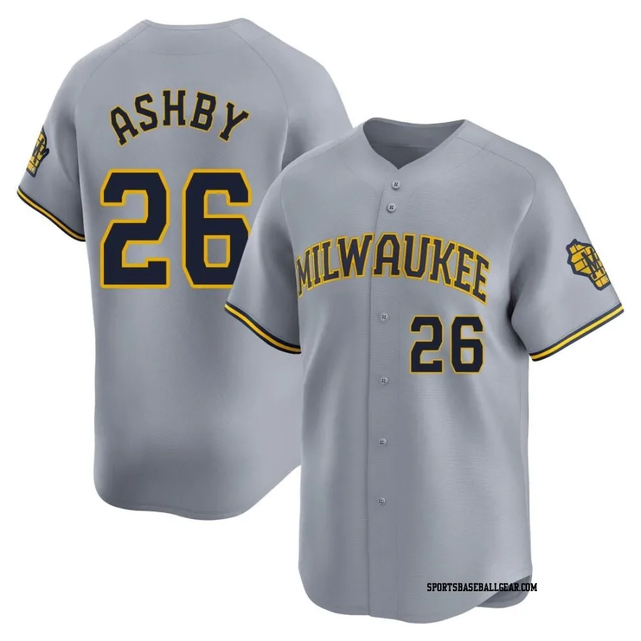 Aaron Ashby Men's Milwaukee Brewers Gray Limited Away Jersey