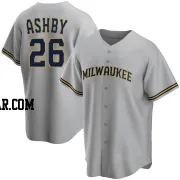 Aaron Ashby Men's Milwaukee Brewers Gray Replica Road Jersey