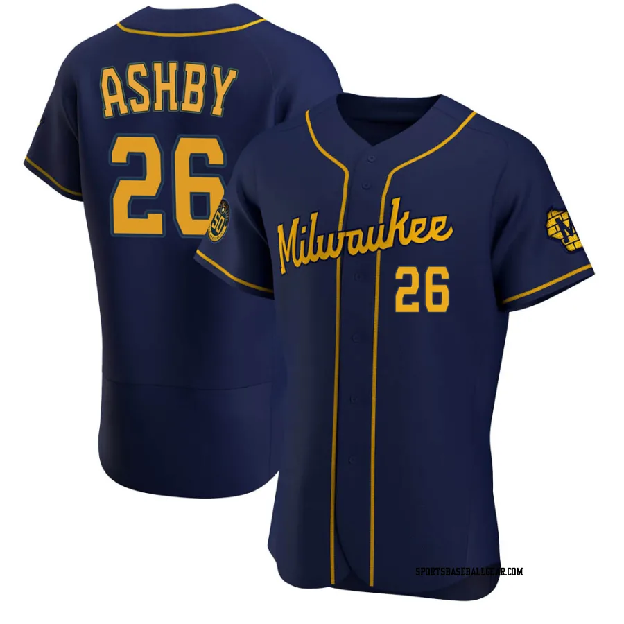 Aaron Ashby Men's Milwaukee Brewers Navy Authentic Alternate Jersey