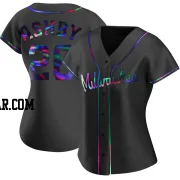 Aaron Ashby Women's Milwaukee Brewers Black Holographic Replica Alternate Jersey