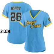 Aaron Ashby Women's Milwaukee Brewers Blue Authentic Powder 2022 City Connect Jersey