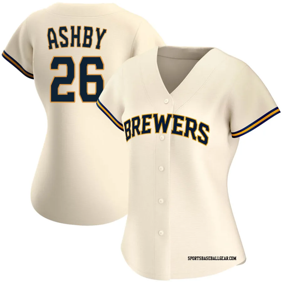 Aaron Ashby Women's Milwaukee Brewers Cream Replica Home Jersey