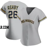 Aaron Ashby Women's Milwaukee Brewers Gray Authentic Road Jersey