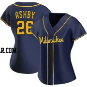 Aaron Ashby Women's Milwaukee Brewers Navy Authentic Alternate Jersey