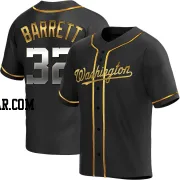 Aaron Barrett Men's Washington Nationals Black Golden Replica Alternate Jersey