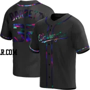 Aaron Barrett Men's Washington Nationals Black Holographic Replica Alternate Jersey