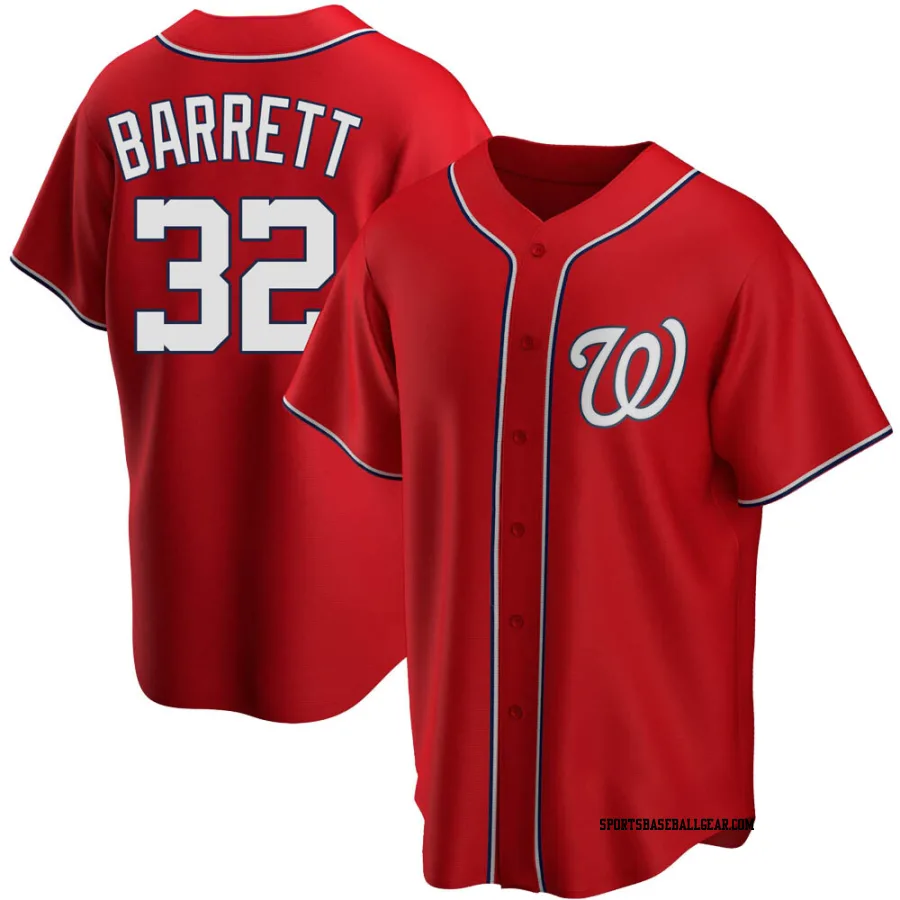 Aaron Barrett Men's Washington Nationals Red Replica Alternate Jersey