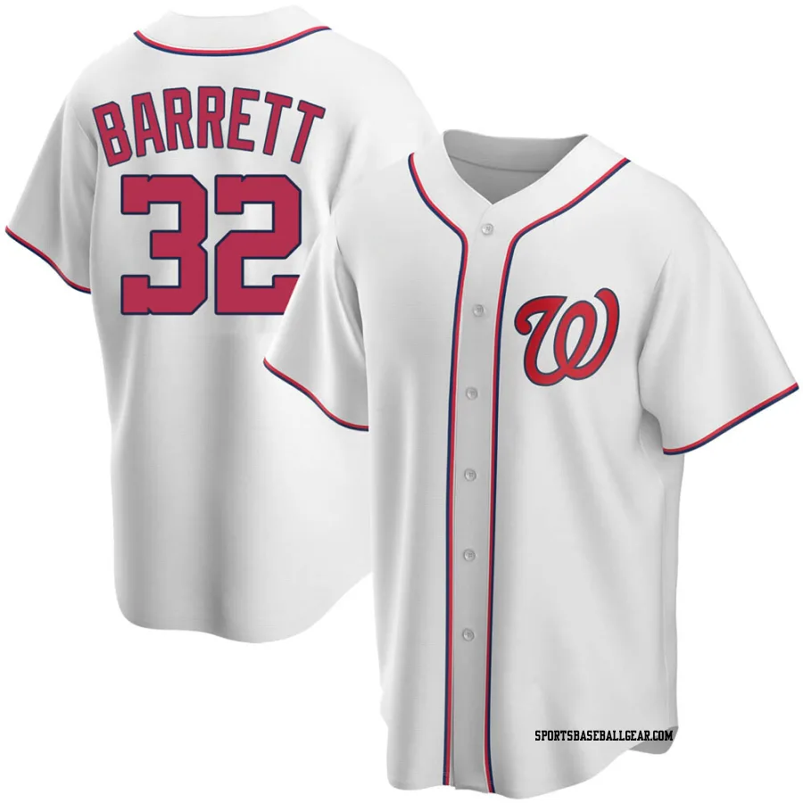 Aaron Barrett Men's Washington Nationals White Replica Home Jersey