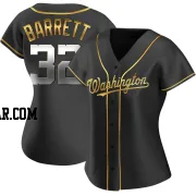 Aaron Barrett Women's Washington Nationals Black Golden Replica Alternate Jersey