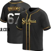 Aaron Brooks Men's St. Louis Cardinals Black Golden Replica Alternate Jersey