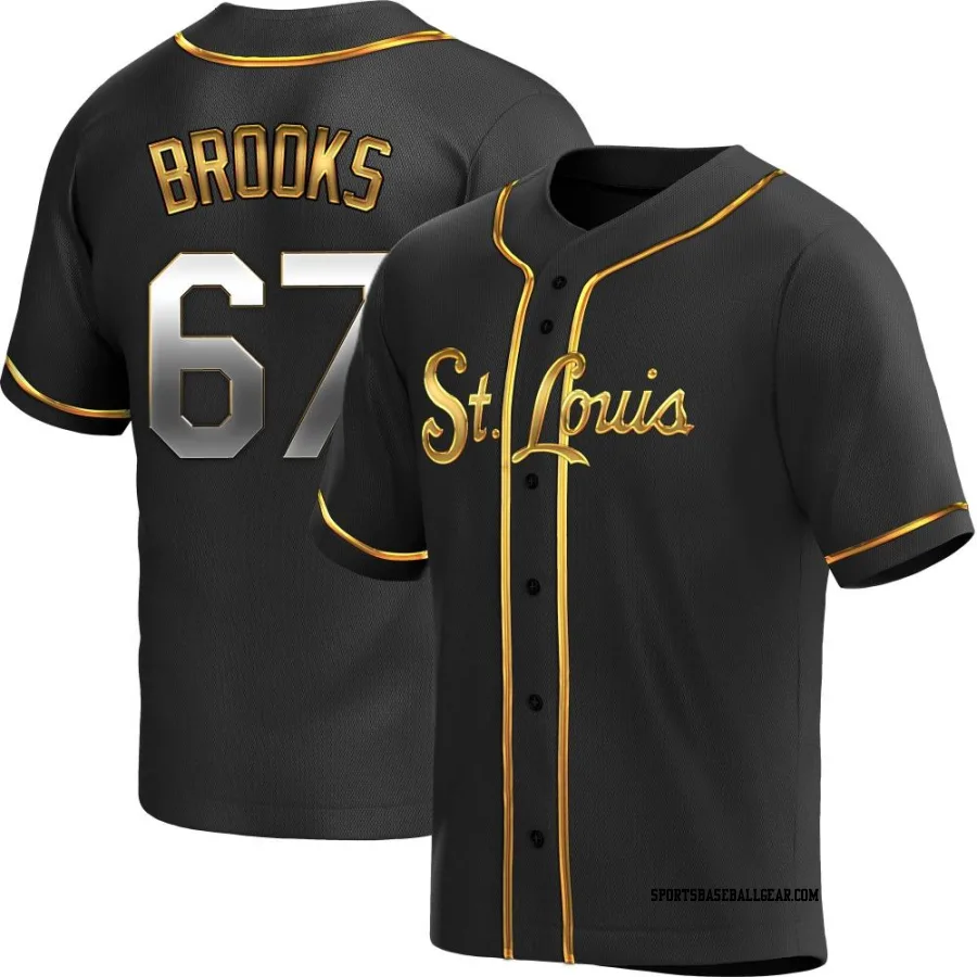 Aaron Brooks Men's St. Louis Cardinals Black Golden Replica Alternate Jersey