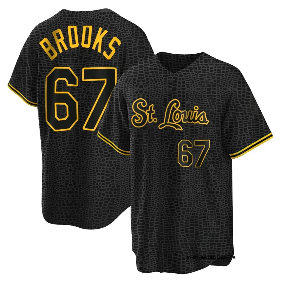 Aaron Brooks Men's St. Louis Cardinals Black Replica Snake Skin City Jersey