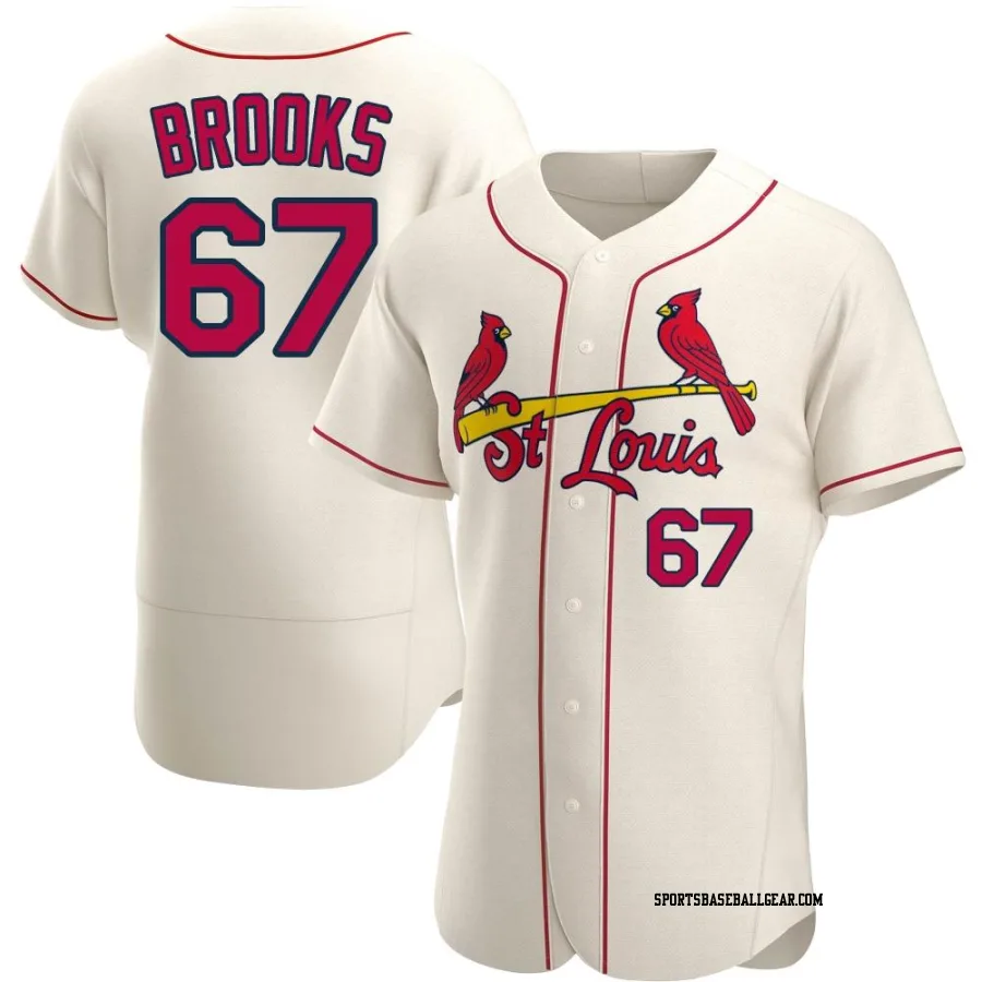 Aaron Brooks Men's St. Louis Cardinals Cream Authentic Alternate Jersey