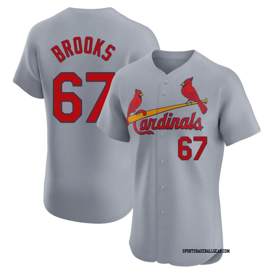 Aaron Brooks Men's St. Louis Cardinals Gray Elite Road Jersey