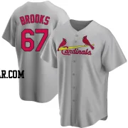 Aaron Brooks Men's St. Louis Cardinals Gray Replica Road Jersey