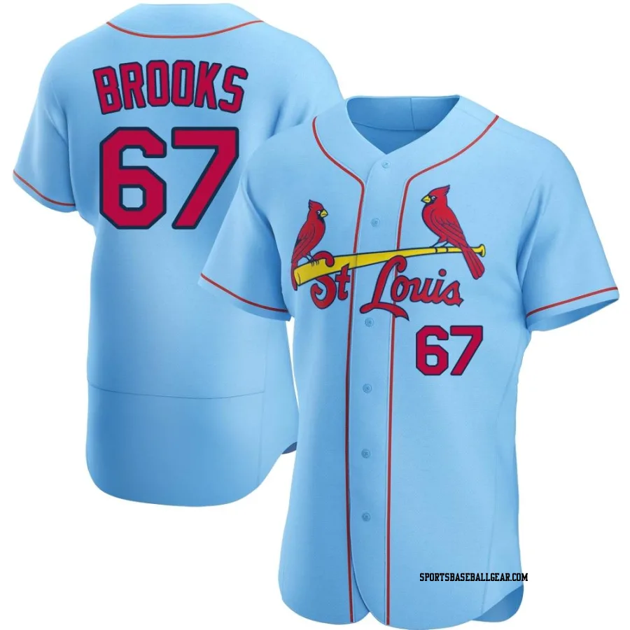 Aaron Brooks Men's St. Louis Cardinals Light Blue Authentic Alternate Jersey