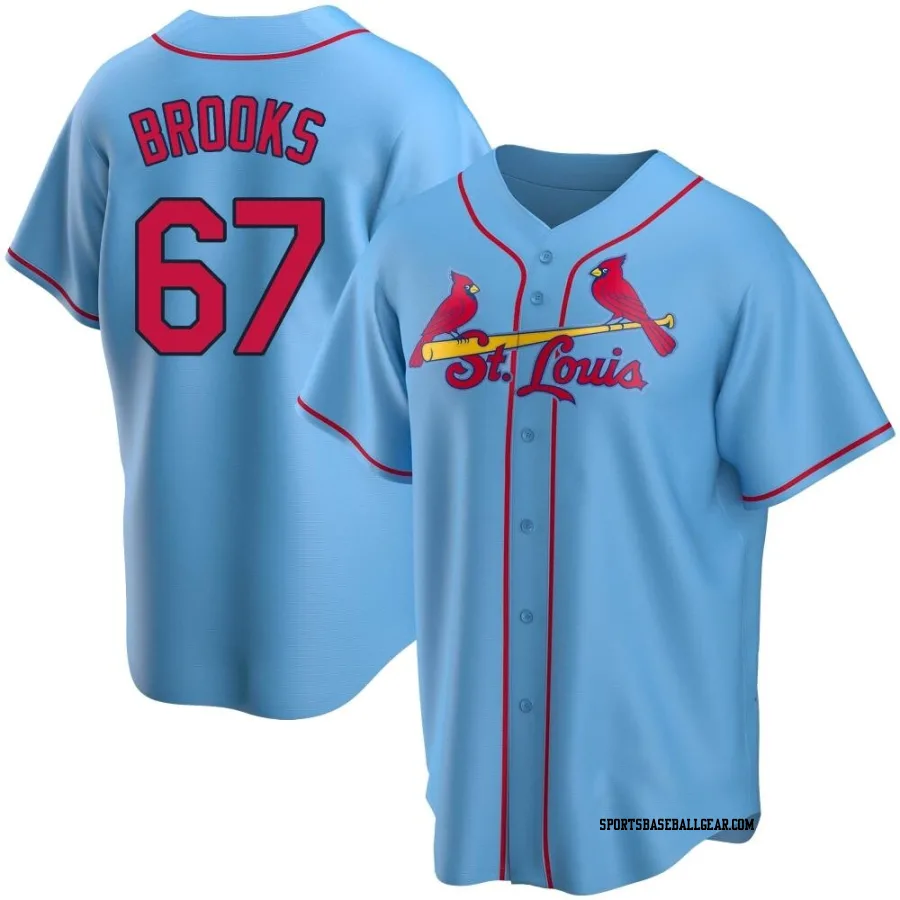 Aaron Brooks Men's St. Louis Cardinals Light Blue Replica Alternate Jersey