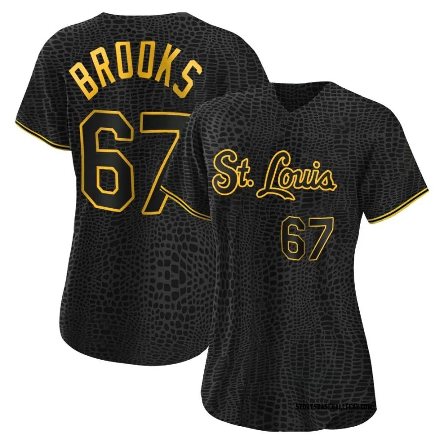 Aaron Brooks Women's St. Louis Cardinals Black Authentic Snake Skin City Jersey