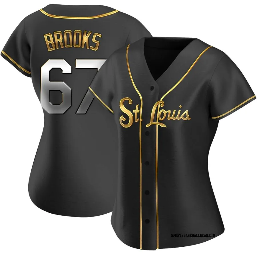 Aaron Brooks Women's St. Louis Cardinals Black Golden Replica Alternate Jersey