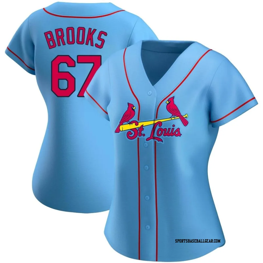 Aaron Brooks Women's St. Louis Cardinals Light Blue Authentic Alternate Jersey