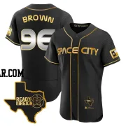 Aaron Brown Men's Houston Astros Black/Gold Authentic 2023 Space City Ready 2 Reign Flex Base Jersey