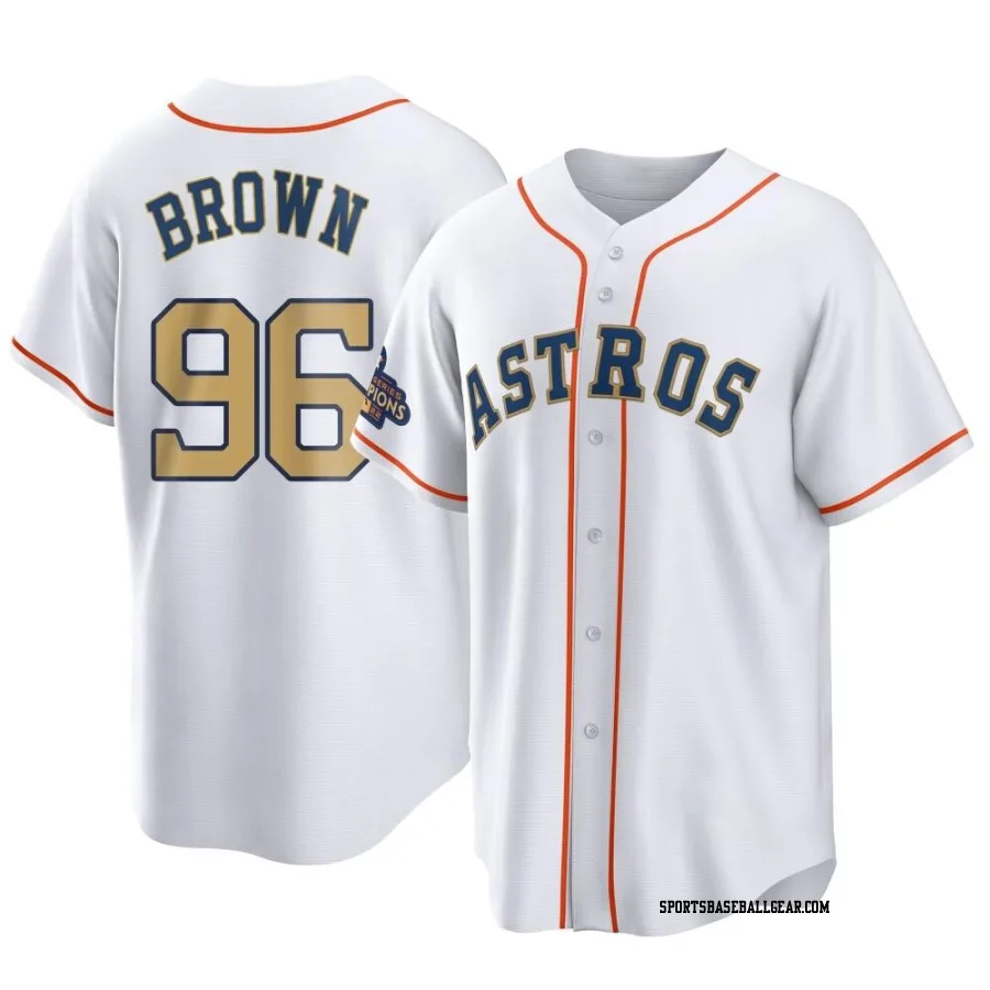 Aaron Brown Men's Houston Astros Gold Replica White 2023 Collection Jersey