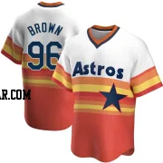 Aaron Brown Men's Houston Astros White Replica Home Cooperstown Collection Jersey