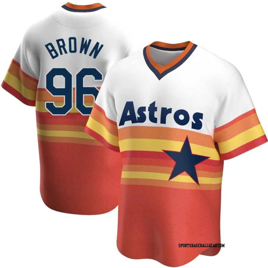 Aaron Brown Men's Houston Astros White Replica Home Cooperstown Collection Jersey