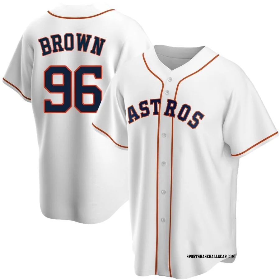 Aaron Brown Men's Houston Astros White Replica Home Jersey