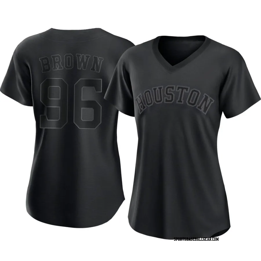 Aaron Brown Women's Houston Astros Black Authentic Pitch Fashion Jersey