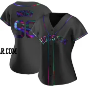 Aaron Brown Women's Houston Astros Black Holographic Replica Alternate Jersey