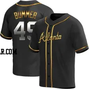 Aaron Bummer Men's Atlanta Braves Black Golden Replica Alternate Jersey