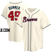 Aaron Bummer Men's Atlanta Braves Cream Replica Alternate Jersey