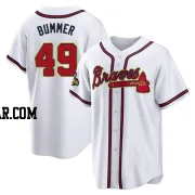 Aaron Bummer Men's Atlanta Braves Gold Replica White 2022 Program Jersey