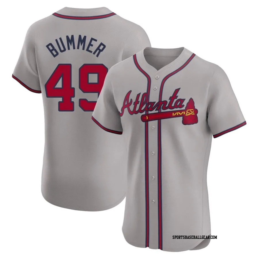 Aaron Bummer Men's Atlanta Braves Gray Elite Road Jersey