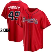 Aaron Bummer Men's Atlanta Braves Red Replica Alternate Jersey