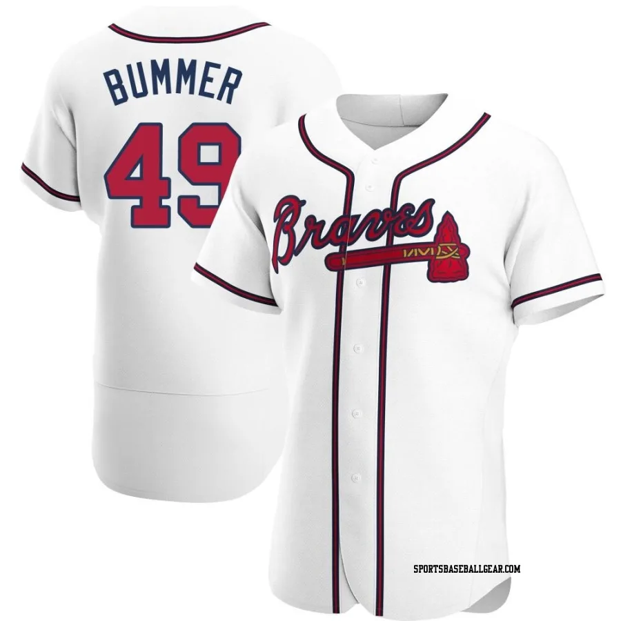 Aaron Bummer Men's Atlanta Braves White Authentic Home Jersey