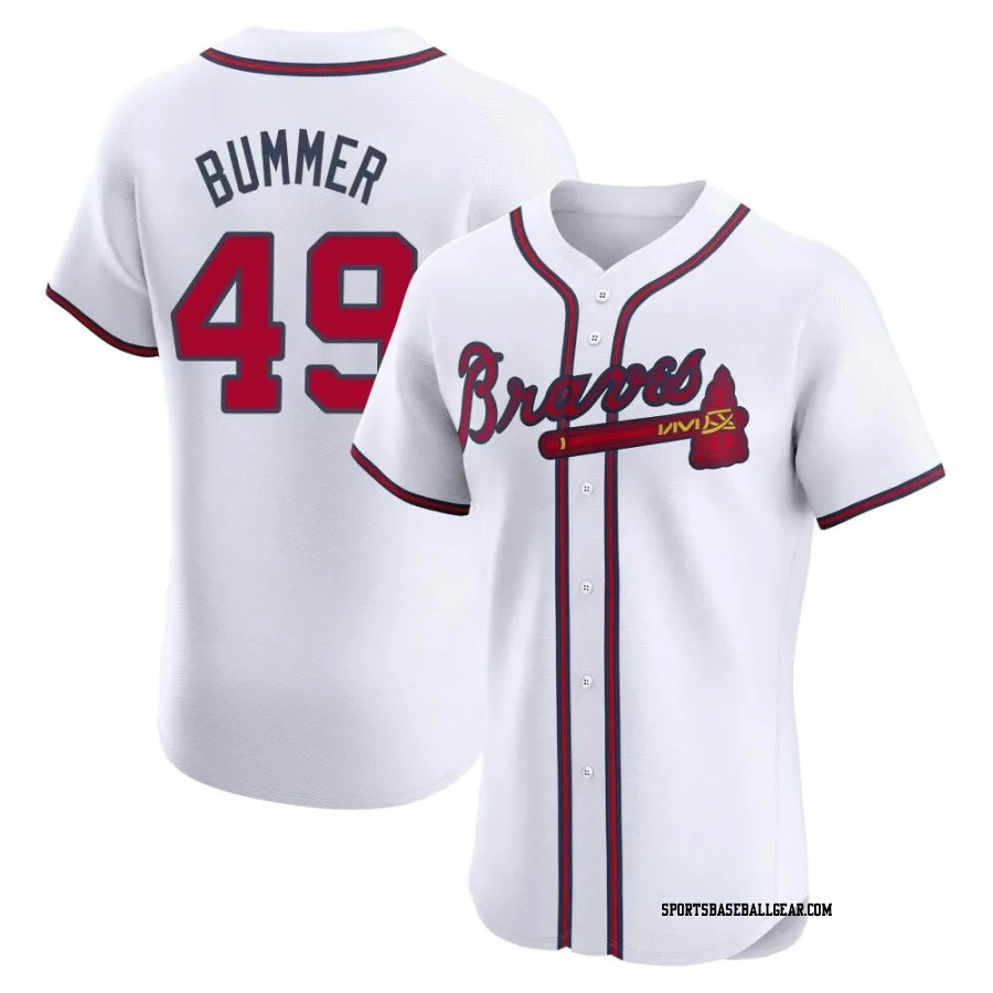 Aaron Bummer Men's Atlanta Braves White Elite Home Jersey