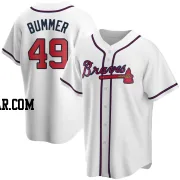 Aaron Bummer Men's Atlanta Braves White Replica Home Jersey