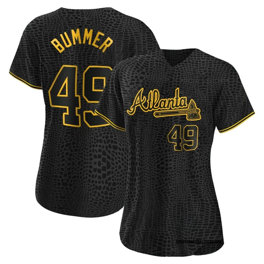 Aaron Bummer Women's Atlanta Braves Black Authentic Snake Skin City Jersey