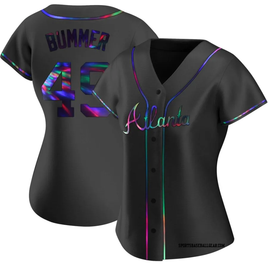 Aaron Bummer Women's Atlanta Braves Black Holographic Replica Alternate Jersey