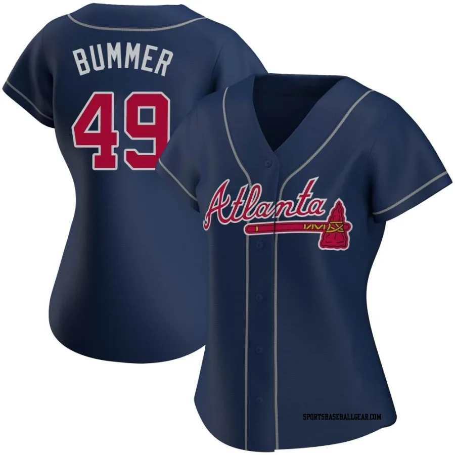 Aaron Bummer Women's Atlanta Braves Navy Authentic Alternate Jersey