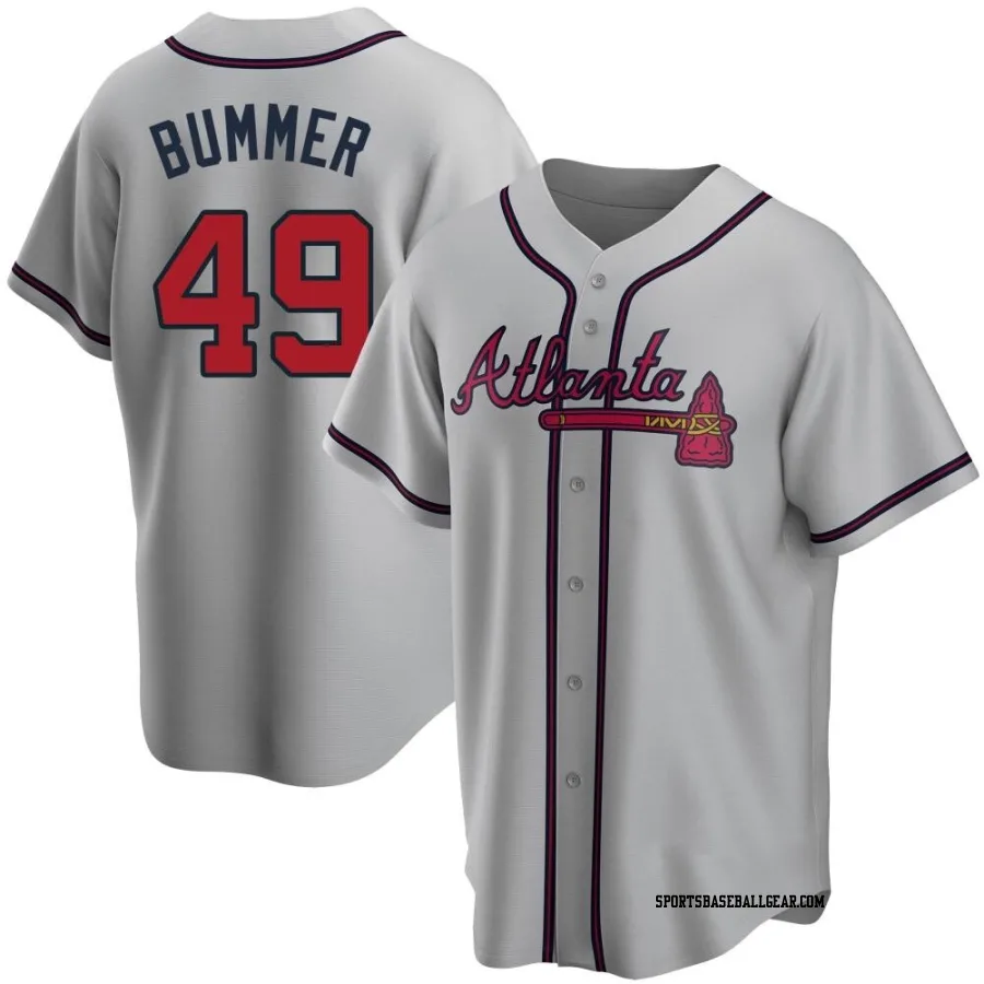 Aaron Bummer Youth Atlanta Braves Gray Replica Road Jersey