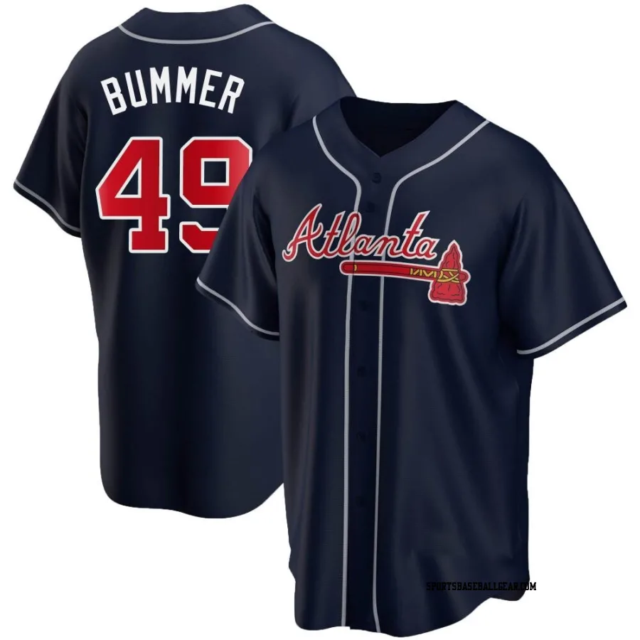 Aaron Bummer Youth Atlanta Braves Navy Replica Alternate Jersey