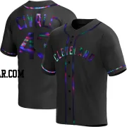 Aaron Civale Men's Cleveland Guardians Black Holographic Replica Alternate Jersey