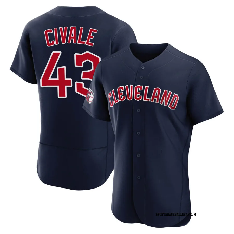 Aaron Civale Men's Cleveland Guardians Navy Authentic Alternate Jersey