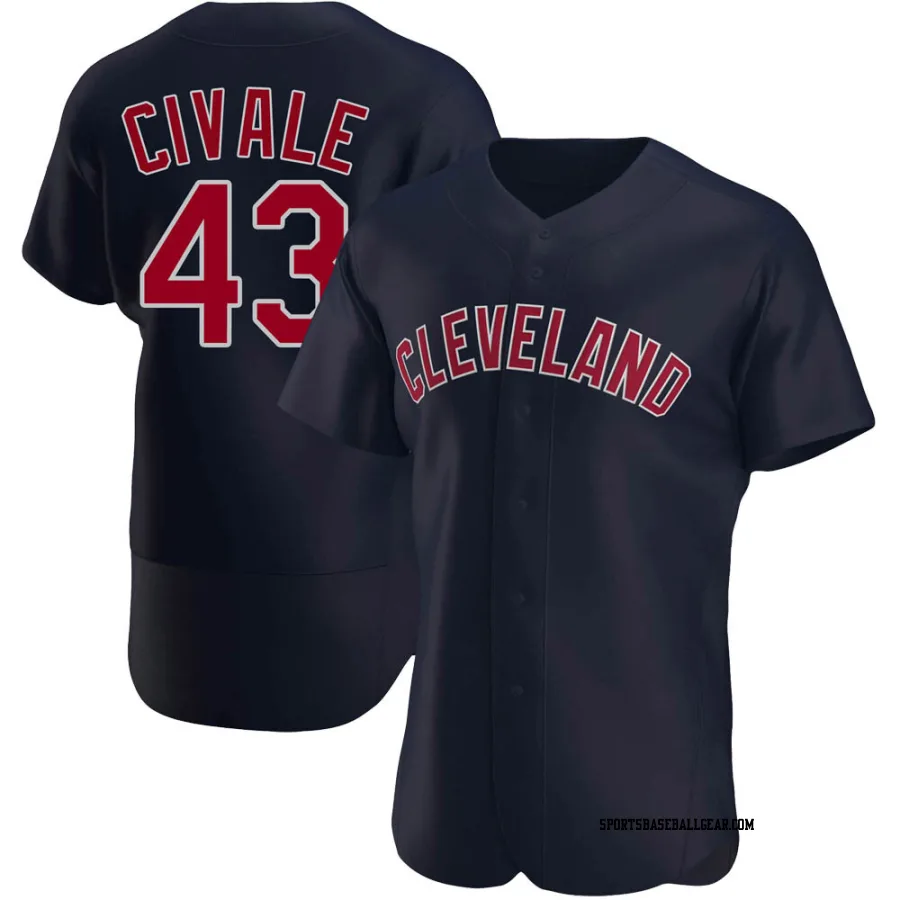 Aaron Civale Men's Cleveland Guardians Navy Authentic Alternate Jersey